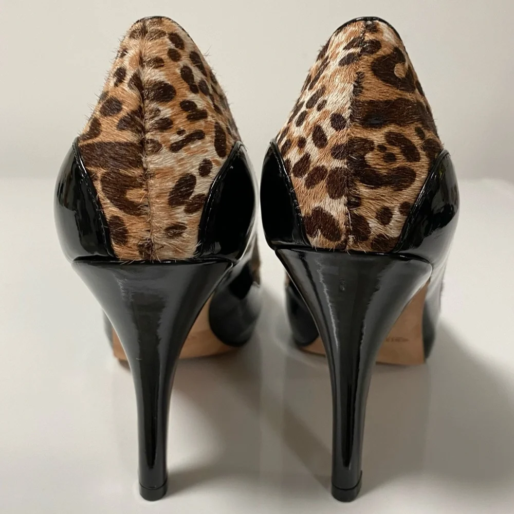 Leopard print platform heels